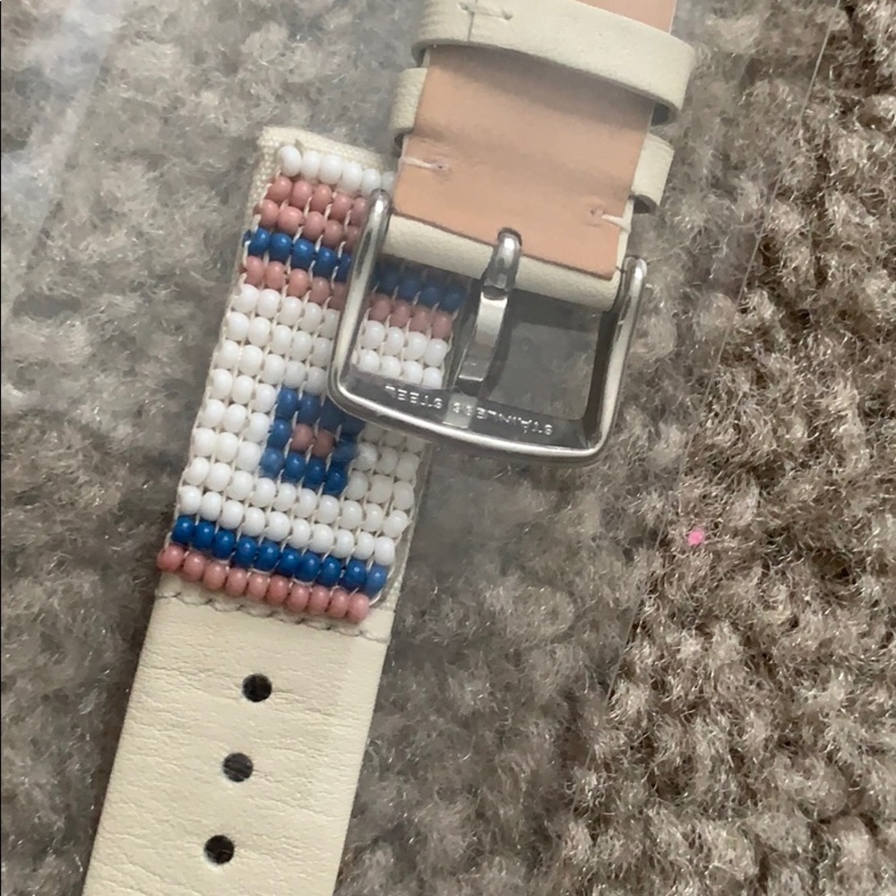 Fossil Beaded Leather 18mm Watch Strap